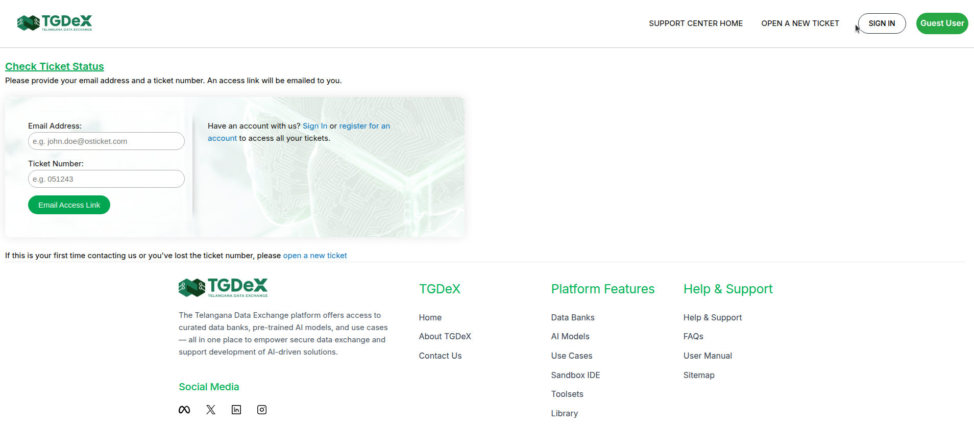 Ticket Information Example